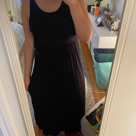 Black Tiered Maxi Dress - Picture 2 of 6